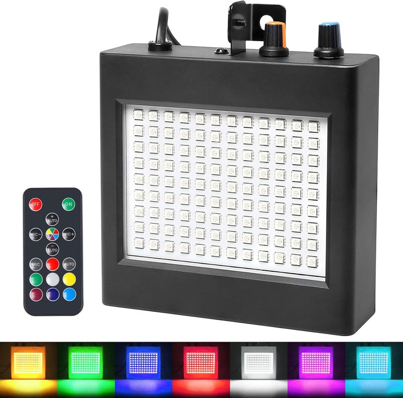 MADOWL Full Color 108Led Strobe Light With Remote Control for Halloween, Party, and Room - Mini Flashing Lights - Image 1